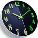 JoFomp 3D Numbers Glow in The Dark Wall Clocks Battery Operated, 12 Inch Silent Wall Clock Non Ticking, Modern Wall Clocks for Living Room Decor, Night Light Wall Clock for Bedroom Kitchen (Blue)