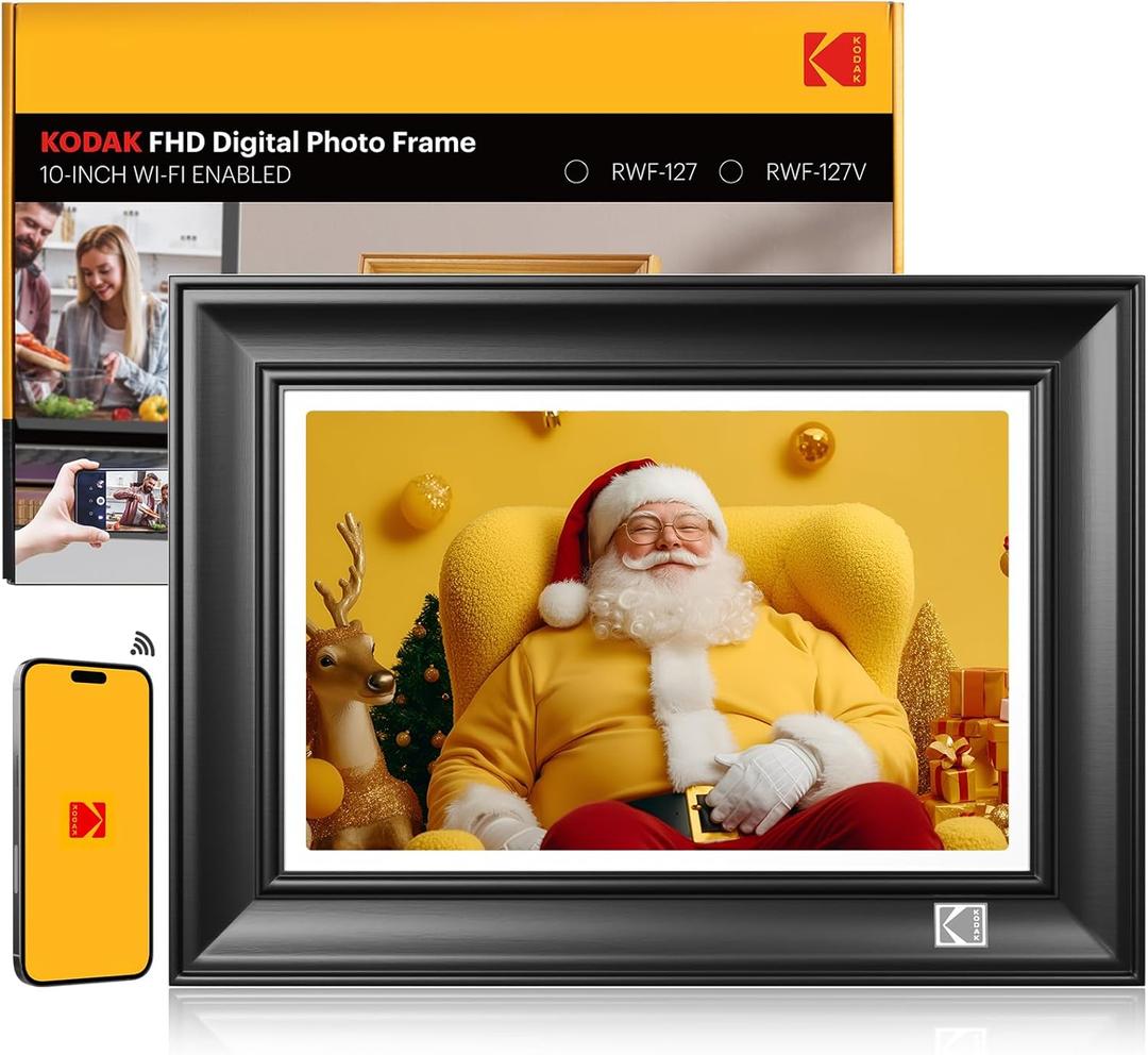 KODAK WiFi Digital Picture Frame, 1920 x 1200 Touchscreen Digital Photo Frame, 10.1 Inches Intelligent Electronic Picture Frame with 32 GB, Auto-Rotate, Share Moments Instantly Gifts (DarkBlack)