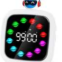 Yunbaoit Digital Visual Timer for Kids, Rechargeable 99-Minute Silent Countdown Timer with 19 Ringtones, 9 Optional DIY Color Planet Display, Time Management Tool with Pause Function (Robot)