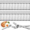 50 Pieces Stainless Steel Forks Silverware Set 6.7 Inches Dinner Flatware Salad Forks Bulk Mirror Polished, Dishwasher Safe, Use for Home, Kitchen and Restaurant