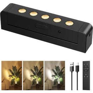 Spotlights Indoor with Daily Auto Timer, 5500mAh Rechargeable Plant Lights, Wireless Uplighting with Remote, 3CCT & Dimmable, Display Lights for Painting, Artwork, Plants, Accent Lighting
