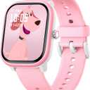 Smart Watch for Kids Girls Boys No APP/Phone Needed, 1.8" IP68 Waterproof Sport Kids Watch Pedometer, Heart Rate, Sleep Monitor, Step Counter, 12 Puzzle Games for Girls Boys Teens 6-16 (Pink)