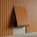 YU LI 3DH Peel and Stick PVC Slat Wall Panel 118"x15.75" Self-Adhesive Thick Faux Walnut Wood Grain Wallpaper Panel 3D Soundproof Wall Panels for Walls & Ceilings