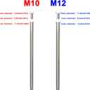 Brushed Nickel M10 Threaded Extension Rod for Pendant Light, Island Lighting, Chandeliers,lighting fixture downrods & stems,12 Inches