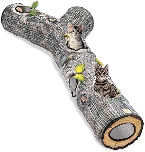 FelRelWel Cat Tunnels for Indoor Cats, Cat Tunnel Toys, Cat Stuff Accessories for Large Cats Kitten and Other Small Animals to Chase and Play, Foldable & Easy to Store, Cat Tube Toys L 59"