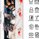 2 x Halloween Door Cover, Funny Dog Join in The Fun Front Porch Sign Banner, Halloween Decoration and Supplies for Home