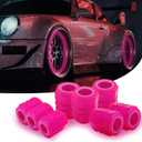 8PCS Car Tire Valve Stem Caps, Universal Noctilucent Waterproof Car Wheel Tire Caps, Suitable for Air Valve Caps for Cars, Motorcycles, Bicycles (Pink)