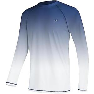 Men's Long Sleeve Swim Shirts Rashguard UPF 50+ UV Sun Protection Shirt Athletic Workout Running Hiking T-Shirt Swimwear L
