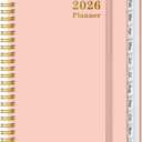 2026 Planner - Weekly and Monthly Calendar Planner from Jan 2026 - Dec 2026, Planner 2026 Spiral Bound with 12 Monthly Tabs, Inner Pocket, Perfect for School Office Supplies, 6.4" x 8.5", Pink