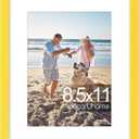 DecorUhome 8.5 by 11 Picture Frame, Display Pictures 6x8 with Mat or 8.5x11 without Mat, Wall & Tabletop Display Certificate Frame, Yellow, 1 Pack