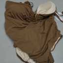 Eomenie One Piece Swimsuit for Women Tummy Control Ruched Bathing Suit Cutout U Wire Swim Suits (Large, Brown)