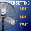 Tornado - 30 Inch Commercial Industrial 3 Aluminum Blade Stationary Pedestal Oscillating Fan, High Velocity 8500 CFM, UL Safety Listed, Black