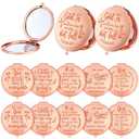 Huwena 12 Pcs Christian Gifts Mirror for Women Bulk Bible Verse Makeup Folding Compact Pocket Mirror Inspirational Religious Gift for Mother's Day Coworker Teacher Employee Travel Church Party Favors