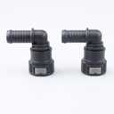 AC PERFORMANCE 90 Degree Fuel Quick Release Connector Female 5/8" Tube to Male 9/16" Barb Fit for Rubber Hose, Pack of 2