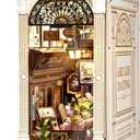 ROBOTIME DIY Book Nook Kits Dollhouse Room Bookstore Miniature House with LED Light 3D Wooden Puzzles for Adults Booknook Bookshelf Insert Decor Diorama Kit Unique Gifts（Arcade Dating）