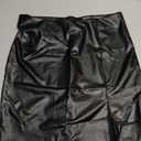 Panegy Women Leather Skirt Side Split Bodycon Mini Skirt High Waist Skirt for Club Party Casual (Black, XL)