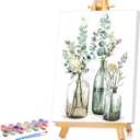 Ginkko Framed Paint by Numbers Kit for Adults, 8x12 inch, Flowers
Beginners & Kids Ages 8-12, Flower DIY Acrylic Canvas Painting with Paints & Brushes, Original Art Decor Gift for Home Wall