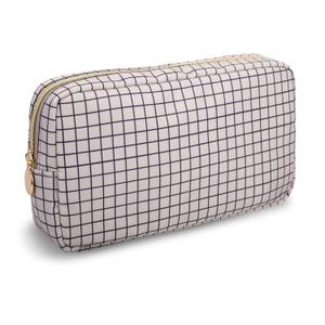Small Makeup Bag Pouch for PurseNylon Travel Toiletry Storage Bag Preppy Checkered Cosmetic Bag for Women GirlsWaterproof Makeup Organizer Bag Pouch Skincare Bag with Zipper (Small-Checkered)