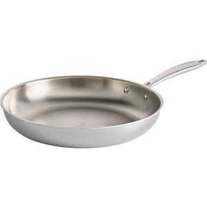Tramontina Seattle Tri-Ply Clad Stainless Steel 12-Inch Large Frying Pan, Induction-Ready Skillet, Dishwasher-Safe, NSF-Certified, Made in Brazil