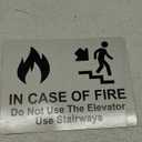 Fire Safety Sign - "In Case Of Fire Do Not Use The Elevator Use Stairways" - Aluminium, UV Printed, Self-Adhesive, Interior/Exterior Use, Fire Exit Direction (Large)