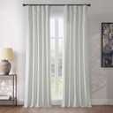 Plush Velvet Curtains for Living Room (1 Panel) - 50W x 96L, Pillow White