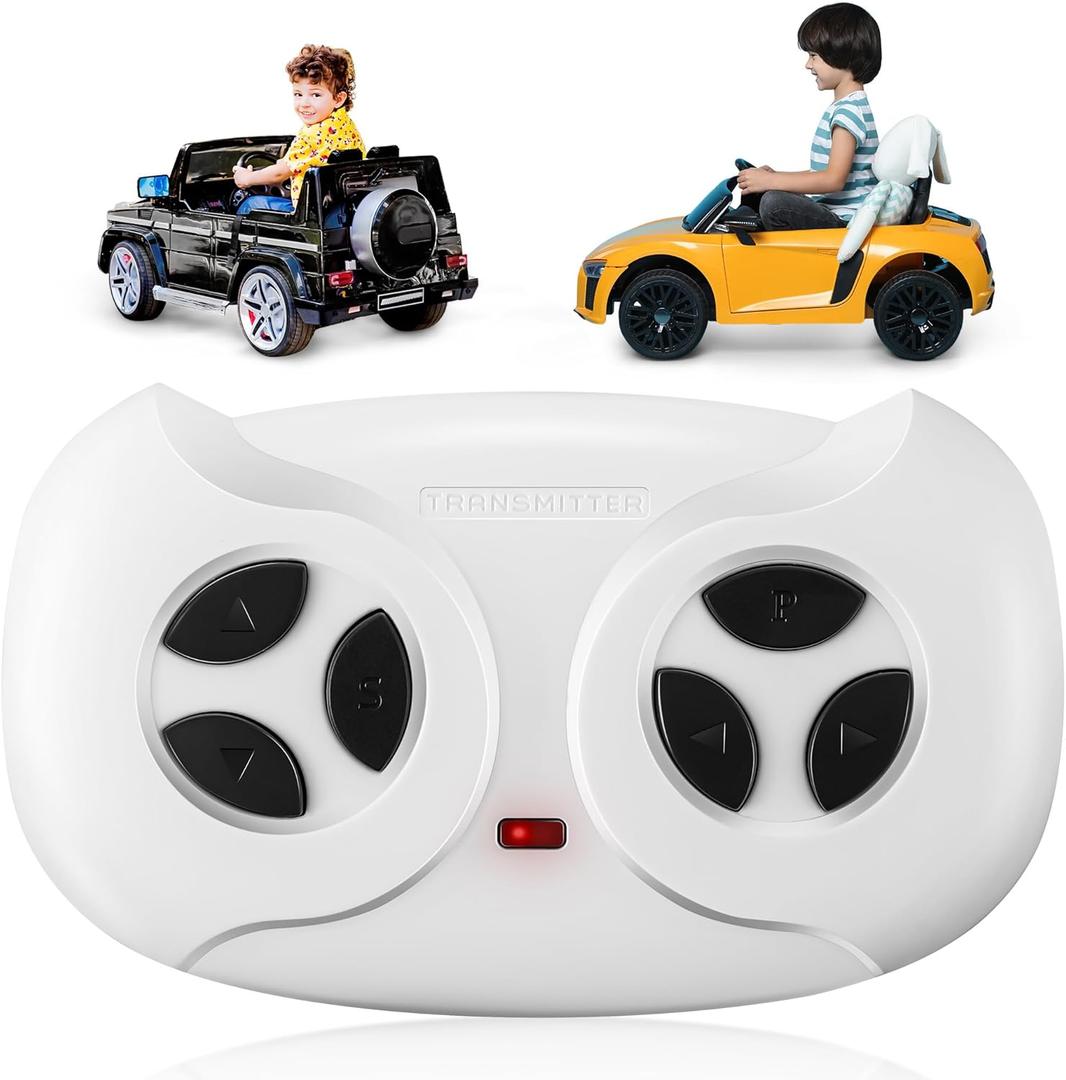 Saillong 2.4G Remote Control for Kids Electric Car, White Remote Control for 12V Electric Ride On Car/Truck/Toddler Cars, Controller Transmitter Accessories Compatible with JR1603, JR1602FCC, HY2012