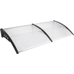 Door Awning for Outside, 80" x 38" Polycarbonate Window Entryway Canopy with ABS Brackets for Rain, Snow, Sun and UV Protection, Patio or Porch Use