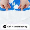 Spotjoy Rectangle Vinyl Table Cloth, Waterproof Elastic Fitted Tablecloth with Flannel Backing, Plastic Table Cover for Picnic, Camping, Outdoor (Blue & White, 30"x48")