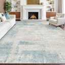 zesthome Washable Rug 8x10, Modern Abstract Rugs for Living Room, Ultra Soft 8x10 Area Rugs, Stain Resistant Rugs for Bedroom, Ultra-Thin Large Rug Foldable (Blue, 8'x10')