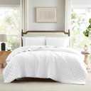 WDCOZY White Cloud Twin Size Quilt Set, Tan Lightweight Farmhouse Bedspread, Rustic Country Coverlet, Taupe Camel Soft Bedding, Thin Comforter for All Season - 2 Pieces, 68x90 inches