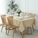 maxmill Weaved Texture Rectangle Tablecloth Water Resistant Wrinkle Free Spill-Proof, Soft Table Cloth for Dining Room Decoration, Banquet Parties Event Holiday Dinner, 60 x 84 Inch Natural