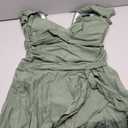 One Piece Swimdress Tummy Control Ruffle Swimsuit for Women Tie Knot Swim Dresses V Neck Bathing Suit Skirt (2 XL, Army Green-a)