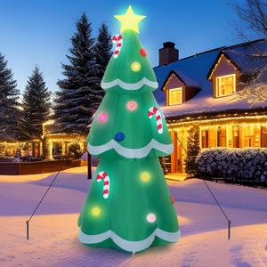 7 FT Christmas Tree Inflatable with LED Lights, Quick Setup, Sturdy Outdoor Holiday Decoration, Includes Sandbags, Stakes, Ropes, Perfect for Yard, Lawn, Garden