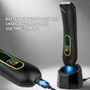 Rechargeable Body Hair Trimmer for Men, 2 in 1 Body Groomer for Men, Replaceable Hair Cutting Blade, IPX7 Waterproof Wet/Dry Ball Groin Trimmer with Charging Base