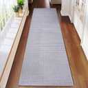 Boho 2x8 ft Runners for Hallways Extra Long Woven Washable Kitchen Runner Mat Rugs Non Slip, Soft Entryway Laundry Hall Floor Runner Carpet for Indoor Backdoor Bedroom Hallway Living Room, Gray (Grey)