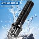 GAsupply M14x1.5 Lug Bolts 40mm Shank Fit for BMW x3 x5 Land Rover Range Rover, Black 14x1.5 Spline Lug Bolt Aftermarket Wheel Cone Seat (NOT OEM), 20pcs+1 Stock Stud Key
