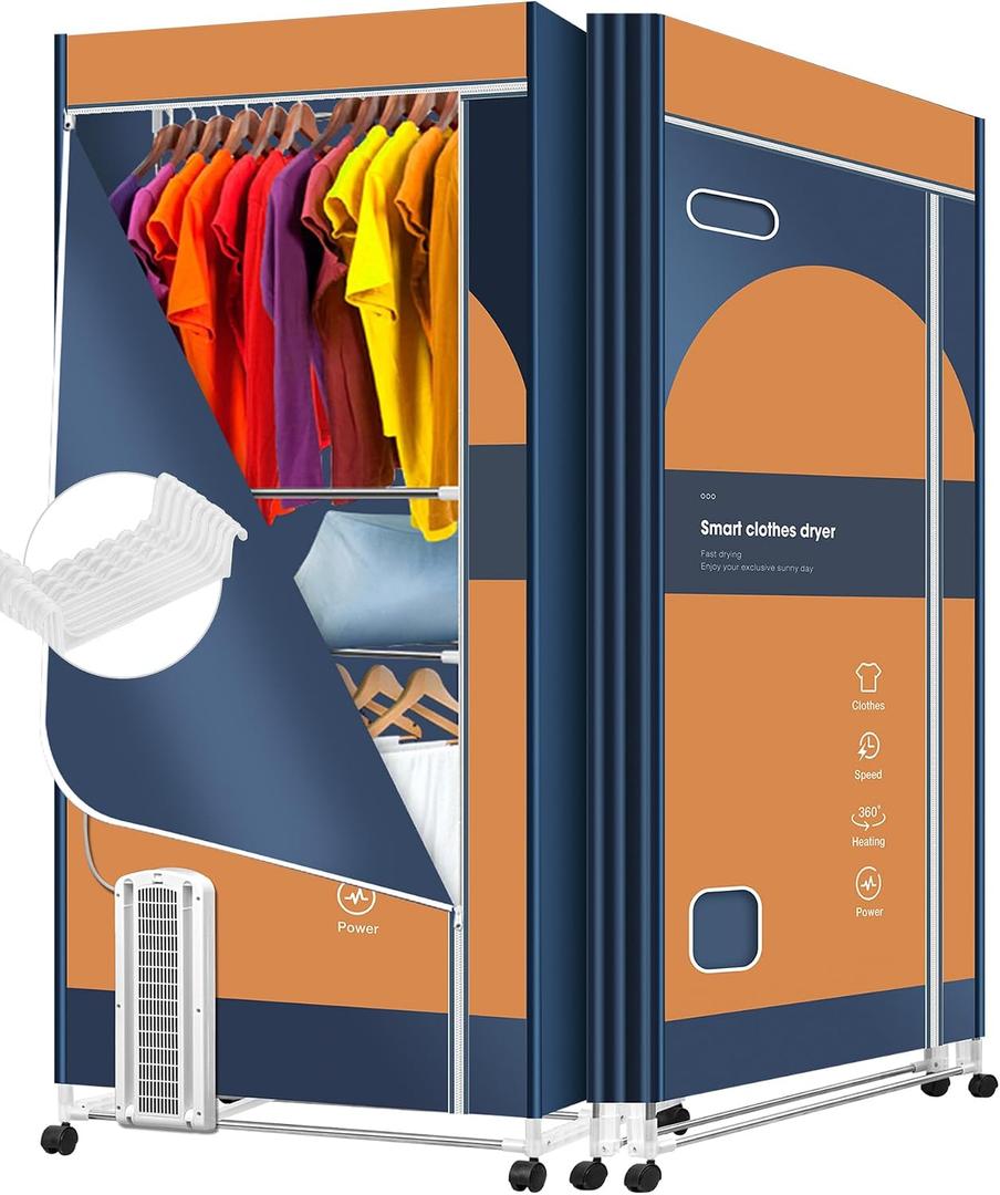 Portable Clothes Dryer, 1600W Fast-Drying Portable Dryer for Apartment, 67Inch -3 Tier Foldable High Capacity Clothes Dryers Rack, Small/Compact Portable Dryer with Timer for RV, Travel