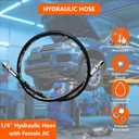 LingCheng 26711-04-04RW Hydraulic Hose Swivel Assembly 1/4 Hydraulic Hose with Female JlC X Female JlC 24 Long5800 psi, Black