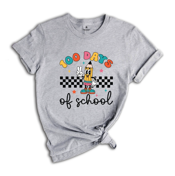 Kids Little Boys Girls 100 Days of School Shirt Short Sleeve Funny Graphic Letters Print Celebration Top (5T, White Love Heart)