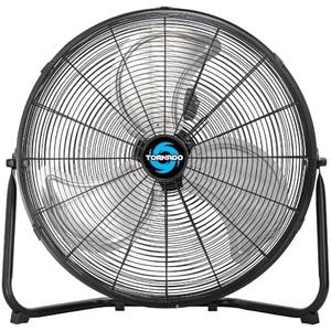 Tornado 20 Inch High Velocity Metal Floor Fan, 3-Speed Powerful Cooling for Industrial, Commercial, and Home Spaces, 120°Tilt, 6.0 FT Cord - UL safety Listed, Black