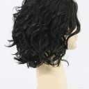 Topcosplay Mens Hair Wig Black Short Curly Fluffy Cosplay Halloween Costume Party Wigs