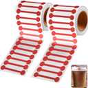 Teling 2 Rolls 1000 Pcs Tamper Evident Tape 2.75 x 0.5 Inch Tamper Proof Stickers Decals Evident Blank Tape Resistant Stickers for Food Drink Packaging Sealing Delivery Supply (Red)