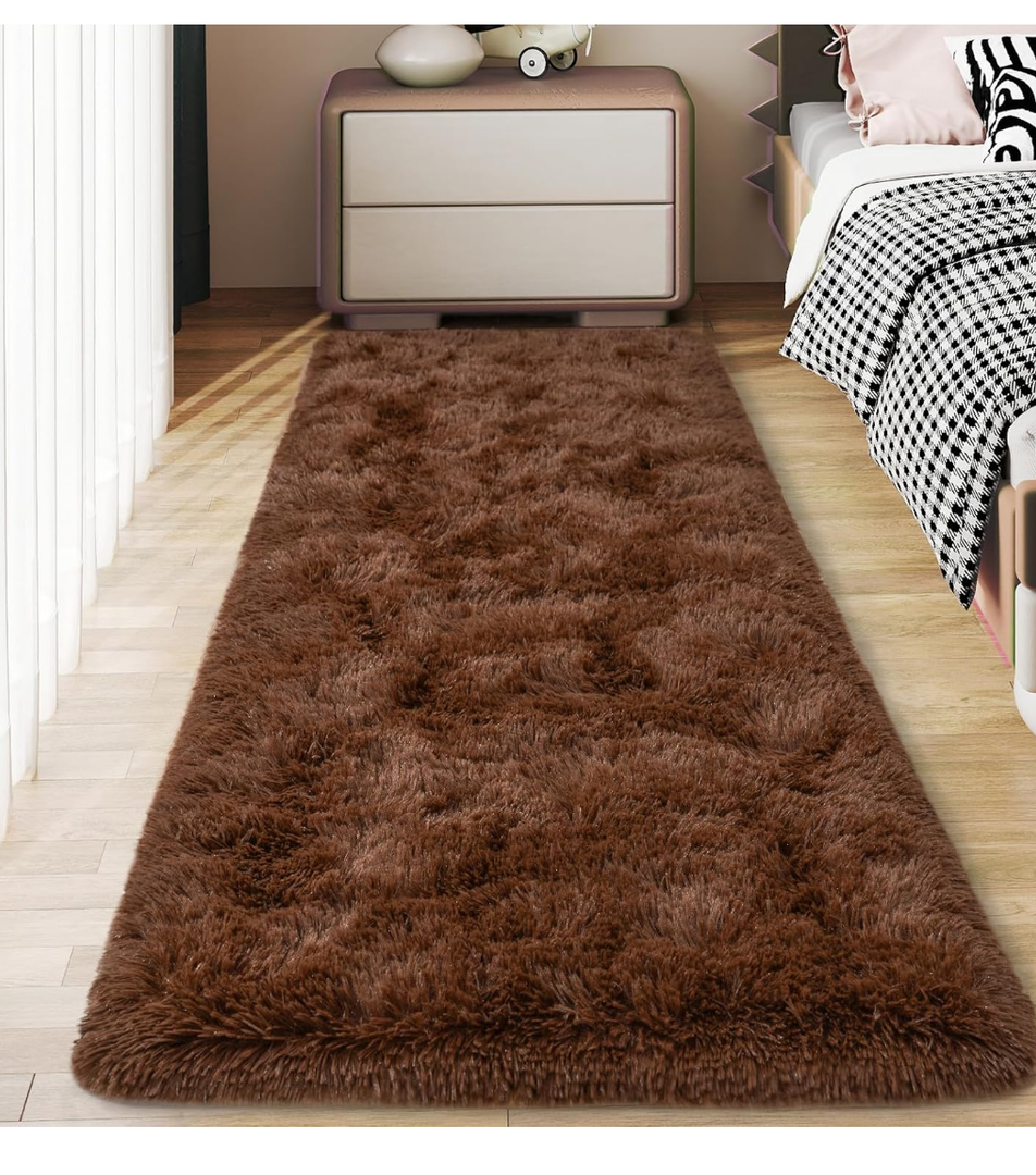 Tepook Super Soft Fluffy Rug for Bedroom, Modern Shaggy Fuzzy Kids Rugs for Living Room, Plush Indoor Nursery Home Decor Dorm Carpet with Non-Slip Bottom, Cream White, 2 X 3 Feet