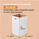 Box USA 50 Gallon 18" L x 18" W x 36" H 10-Pack Cardboard Trash Cans and Recycling Bins, Reusable or Disposable Pop Up Garbage Boxes for Parties, Outdoor Events, Heavy Duty, Plain