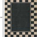 Moynesa Checkered Easy Jute Outdoor Rug 8x10 Area Rugs for Living Room, Black Washable Indoor Outdoor Patio Rug Non Slip, Large Farmhouse Carpet for Bedroom Dining Room Backyard