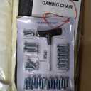 Gaming Chair,Computer Office Chair with Footrest,Massage Lumbar Support and Gel Pad,Ergonomic Reclining Leather Gamer Chair with Headrest,Adjustable Armrests and Spring Cushion Ivory