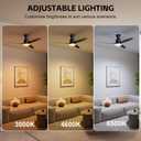 Obabala Ceiling Fans with Lights, 42 inch Flush Mount Ceiling Fan with Light and Remote Control & APP Reversible Quiet Motor Dimmable Noiseless Ceiling Fan for Bedroom, 42in/Vintage Gray Maple Walnut