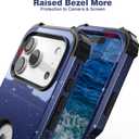 IDweel for iPhone 17 Pro Max Case with Screen Protector for Men, 3 in 1 Shockproof Slim Fit Hybrid Heavy Duty Hard PC Cover Soft Silicone Bumper Full Body Anti-Fingerprint Case, Glitter Blue Black