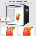 PULUZ Light Box Photography Kit, 12"x12" Portable Photo Studio Shooting Tent CRI 97 Dimmable LED Light with Double-Sided Reflector Board & 6 PVC Backdrops