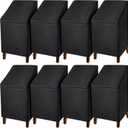 Moukeren 8 Pcs Black Outdoor Chair Cover Waterproof Stacking Patio Chair Cover for Lounge Furniture Lawn 210D Oxford Cloth 25" L x 25" W x 47" H